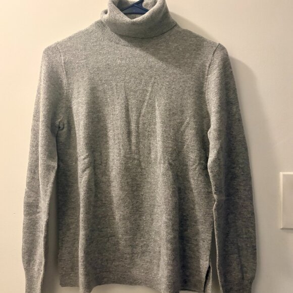 J.Crew 100% Cashmere Turtleneck Sweater | Light Gray | Size S - Picture 1 of 3